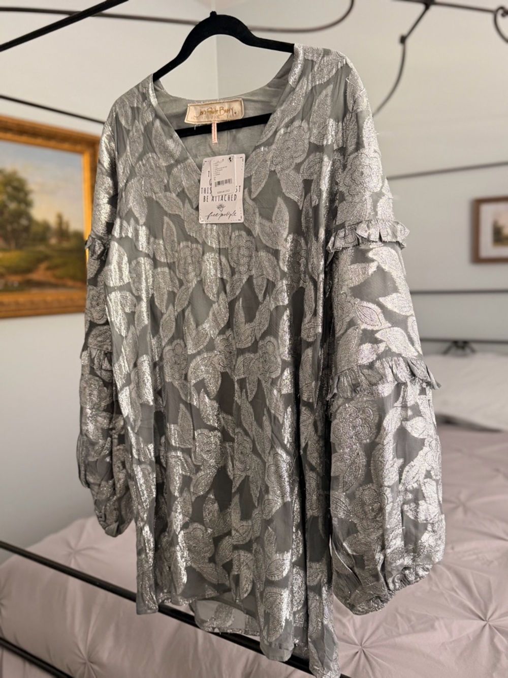 Jen's Pirate Booty-Free People Metallic Mini Dress Sz Small NWT